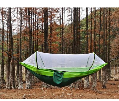 China NEW Adult Outdoor Camping Anti-Rolling Pole Swing Suspension Nylon Rocking Chair Mosquito Net Quick Opening Hammock for sale