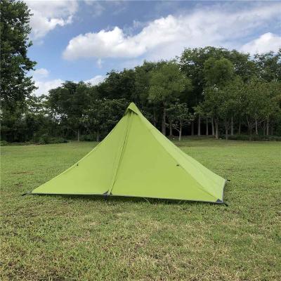 China Portable Outdoor Ultralight Trigone Ground Nail Person Camping Tent Oxford Cloth Tent Professional/V-type 1 Pyramid Poleless Ten Double Layer 4 Season Tent for sale