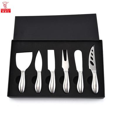 China Stocked Chenchuji Cheese Fork Knife Tool Spreader Set Stainless Steel Cheese Knife Set for sale