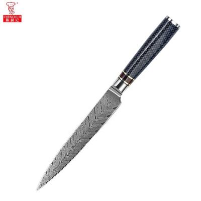 China Chen Chu Ji Black Group of Ten Handle Knife Damascus Stocked Serving Knife 6 Inch Blade Kitchen Knife for sale