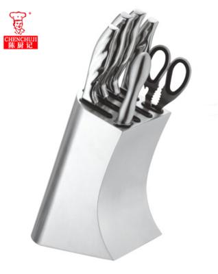 China Chen Chu Ji Stainless Steel Knife Stocked Set With Acrylic Chef Knives Knife Holder Kitchen Set for sale