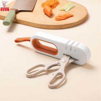 China Mini Non Viable Slip Rubber Handle Knife Scissor Sharpener for sale