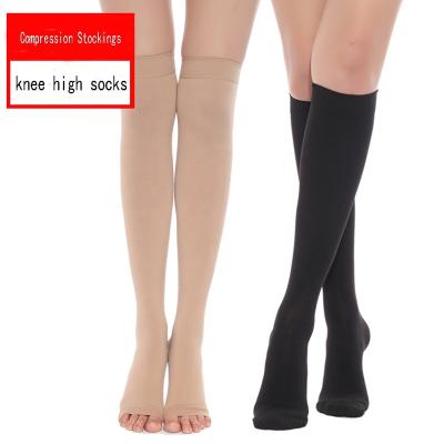 China Knee Toe Close Varicose Unisex Medical Compression Calf Sleeve High Stockings Antibacterial for sale