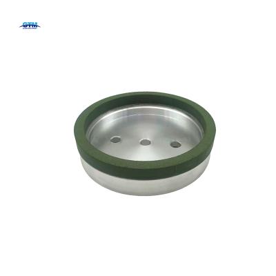 China Use for grinding hard and brittle materials such as factory direct sale 130d/150d green glass resin grinding wheel for straight edge machine for sale