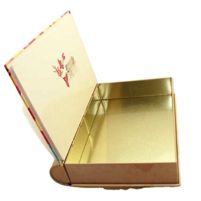 China Recycled Materials OEM Printed Book Shape Tin Box for sale