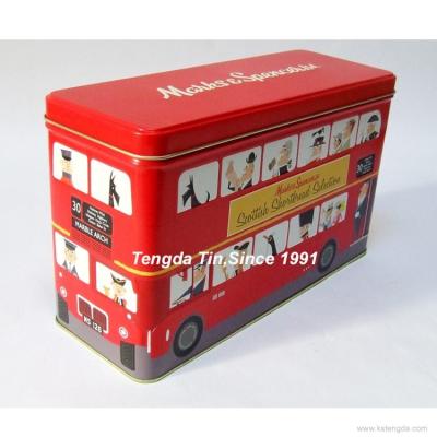 China Recyclable Custom Metal Bus Shape Cookie Packaging Tin Can Box For Promotion for sale