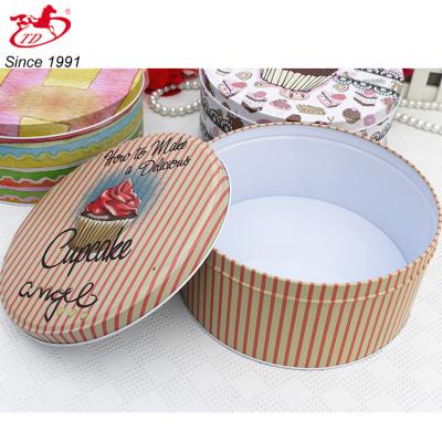 China Recycled Materials Cupcake Tin Box , Cupcake Metal Round Tin Tin Boxes whatsapp: 0086 15150420072 for sale