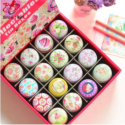 China Recyclable Round Small Macaroons Color Tin Box For Cake Package for sale