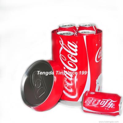 China Recyclable /safe cola jar promotion metal tin box cans for sale