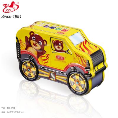 China Recyclable Car Shaped Tin Box For Kids And Christmas for sale