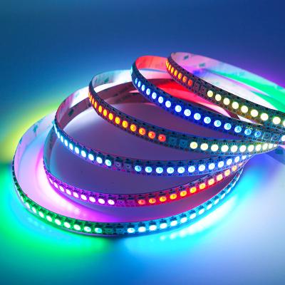 China Hotel HD107S IC LED Strip Light Integrated DC 5V RGB LED Individually Lights Accessible Smart LED Lighting Strip 144 Pixels Per Meter for sale