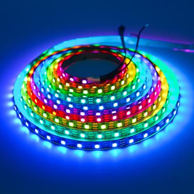 China Hotel DC 5V SK6812 LED Strip Light WS2812B RGB LED Individually Lights Accessible Smart LED Lighting Strips 5M Black White PCB for sale