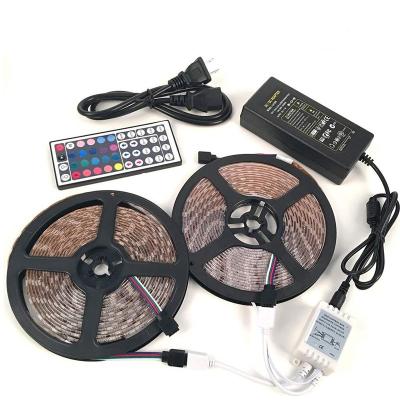 China Hotel 10m/set 12V 5050 RGB 300LEDs IP20/IP65 RGB LED Strip Lights Kit with 44 Key IR Remote Control for sale