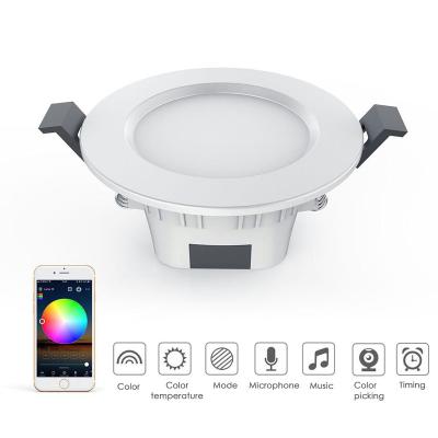 China Embeded Smart LED Downlight By Bluetoot Mesh RGB Bulb Light Lamp Music Remote Control Color Changing RGBW Wifi Smart Change Light for sale