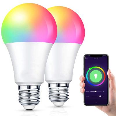 China Residential RGB Smart Wifi LED Light Bulb Lamp E27 E26 E14 B22 Dimmable Color Changing Light Bulb Remote Control Work With Alexa for sale