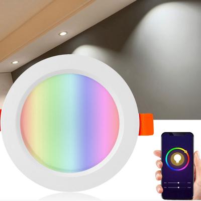 China APP Control Embeded LED Downlight WiFi Zigbee Smart Dimming Spotlight 10W 12W RGB LE TDC Color Changing Operation with Alexa Google Home for sale