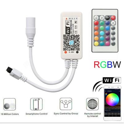 China Mini Music Activated WiFi LED Controller with Remote Control for 5050 RGB RGBW LED Strip Operation with Alexa Google Home IFTTT Wifi for sale