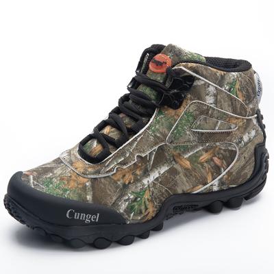 China CUNGEl Rubber Men Hiking Shoes Waterproof Trekking Boots Camouflage Outdoor Sports Mountaineering Fishing Walking Hunting Sneakers for sale