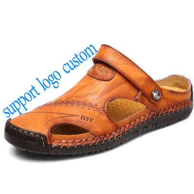 China New Arrival Fashion Summer Durable Custom Men Leather Sandals Outdoor Sport Beach Sandals for sale