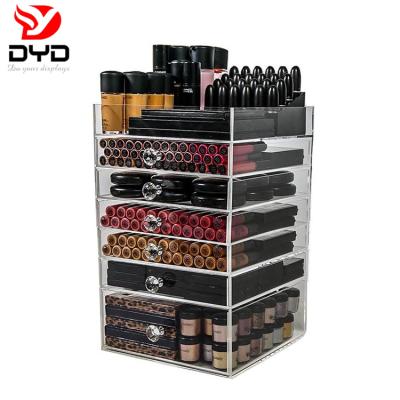 China Viable Professional Design Clear Transparent Makeup Storage 6 Drawer Organizer for sale