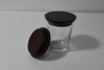 China Nature MDF Wooden Jar Lids Dark Brown with Silicone Gasket 85 x 16mm for sale