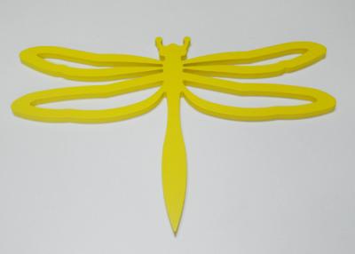 China Custom Artistic Wood Crafts , Beautiful Wooden Yellow Dragonfly / Butterfly for sale