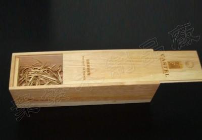 China Single Empty Wooden Wine Gift Box , Unfinished Pine Wine Box 100 X 100 X 345 mm for sale