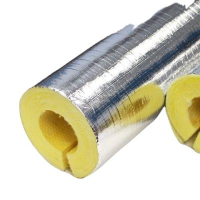 China Fire Protection Aluminum Foil Covered Glass Wool Pipe Insulation High Density Many Type Aluminum Foil Veneer Fiberglass Wool for sale