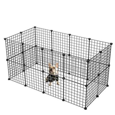 China 2020 popular viable portable and cheap indoor diy wire rabbit playground black cages for sale