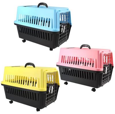 China Classic Air Vent High Quality Lines Approved Cat Dog Carrier Outdoor Cage Pet Plastic Air Box for sale