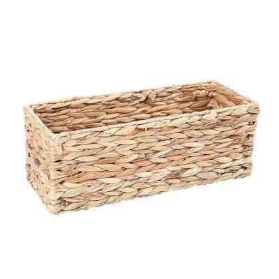 China Custom Wholesale Sustainable Straw Storage Box Bamboo Woven Wood Chip Storage Baskets Boxes for sale