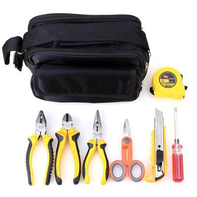 China Telecom Communication Fiber Optic Tiger Bevel Steel Wire Headed Hardware Kits Pliers Art Knife Scissors Kit Tape Measure for sale