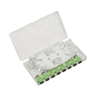 China Indoor Telecom 8 Ports Plastic Fiber Optic Faceplate FTTH BOX Fiber Optic Enclosure Using FTTB Box FDB FTB for sale