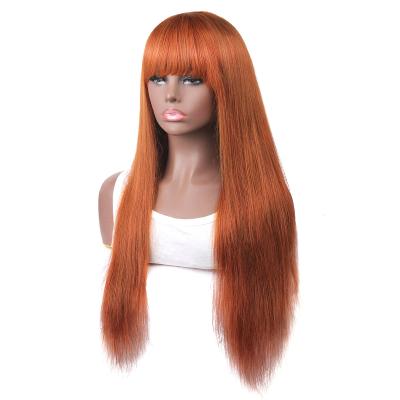 China Lace Front Wig Long Orange Straight Chinese Cuticle Aligned Human Hair Lace Wig Human Hair Wigs For Black Women for sale