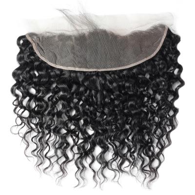 China Glueless HD Human Hair 13*4 Transparent Lace Wigs 100% Water Wave Lace Frontal Wig for sale