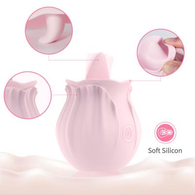 China Jantron Rechargeable Silicone Vibrator Purple Red Yoni Wireless Rose Shaped Vibration Rose Vibrator Sex Toys For Woman Clit Tongue Sucking Vibrator for sale