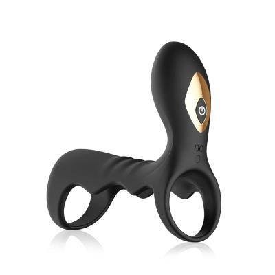 China JANTRON Motor Silicone Double Penis Ring Sleeve Extender Vibrating Sex Toys Cock Ring For Man for sale