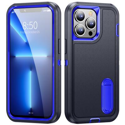 China Shockproof 3 in 1 High Quality Fashion Armor Shockproof With Kickstand Full Cover For iPhone 11 12 13 14 plus pro max for sale