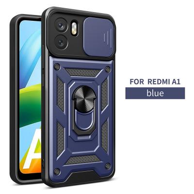 China Shockproof Military Grade Armor Anti Shock Stand Ring Protector Holder With Lens Window Phone Case For Redmi A1 4G for sale