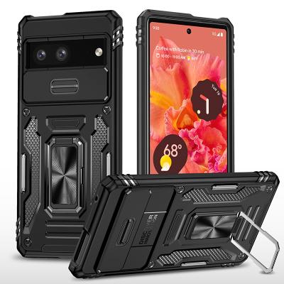 China Wholesale Metal Ring Holder Magnetic Back Cover Shock Proof PC TPU Shockproof Cell Phone Case For Google Pixel 7 for sale