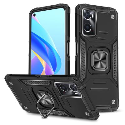 China Shockproof Metal Ring Kickstand 8 Colors Shape Mobile Phone Cover Hybrid Rugged Armor Phone Case For OPPO A36 A76 for sale