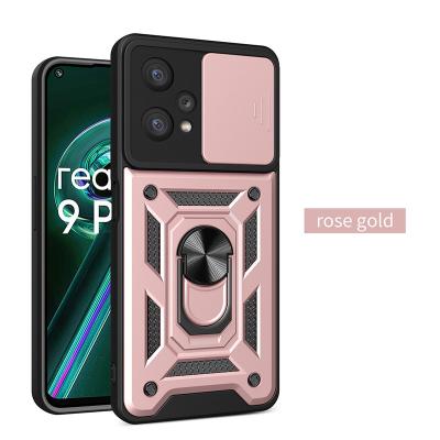 China Kickstand Shockproof Heavy Duty Phone Protective Cover Camera Back Case With Magnetic Ring Holder For Realme 9 pro 9 pro plus for sale