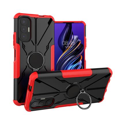 China New Arrival Kickstand Kickstand Shockproof Smartphone Ring Holder Hard Back Cover For TECNO POVA 3 for sale