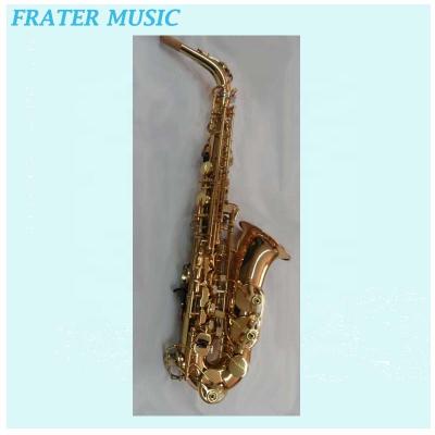 China Good Quality eb Gold Lacquer Yellow Brass Alto Saxophone Head Lacquer with High F Key (JAS-120L) for sale