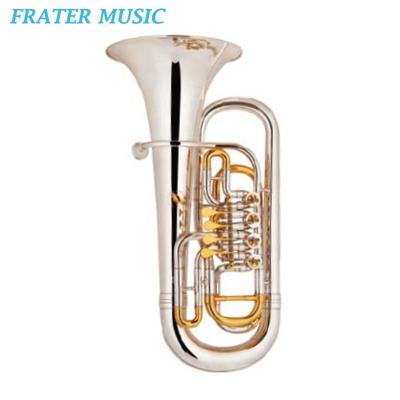 China Silver Plated Professional Bb Tone 4 Rotary Valve Keys Silver Plated Euphonium With Gold Plated Parts (JEP-560s) for sale