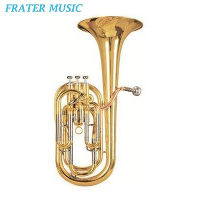 China OEM high grade gold lacquer Bb key baritone horn with gold brass leadpipe and stainless steel piston (JBR-220) for sale