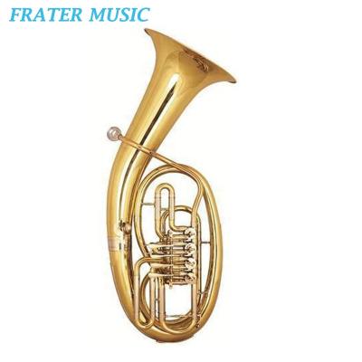 China Gold Lacquer High Grade Body Bb Key 4 Rotary Valves Yellow Brass Baritone (JBR-321) for sale