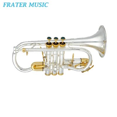 China Silver Plated Good Quality Japanese Style Silver Plated/Gold Lacquer/Nickel Plated Yellow Brass Bell EB Tone Piston Horn (JCR-240) for sale