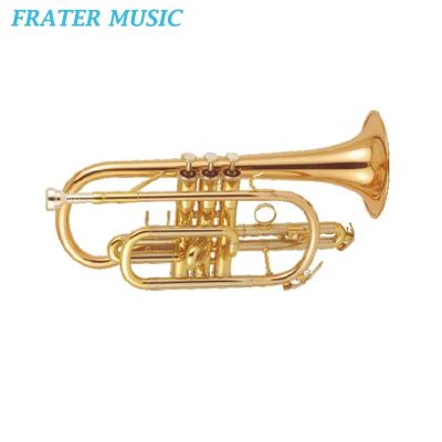 China Gold Lacquer Good Quality Gold Lacquer Phosphor Copper Body Bb Tone Cornet (JCR-231) for sale