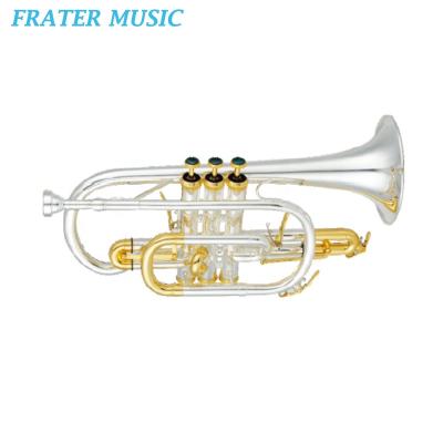 China Silver Plated Good Quality British Style Silver Plated/Gold Lacquer/Bell Bb Tone Piston Nickel Plated Yellow Brass Cornet (JCR-220) for sale